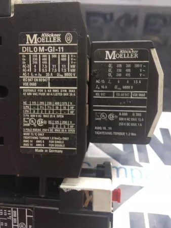 Moeller DIL0M-GI-11 Contactor Assembly W/Overload Relay 16-24Amp 