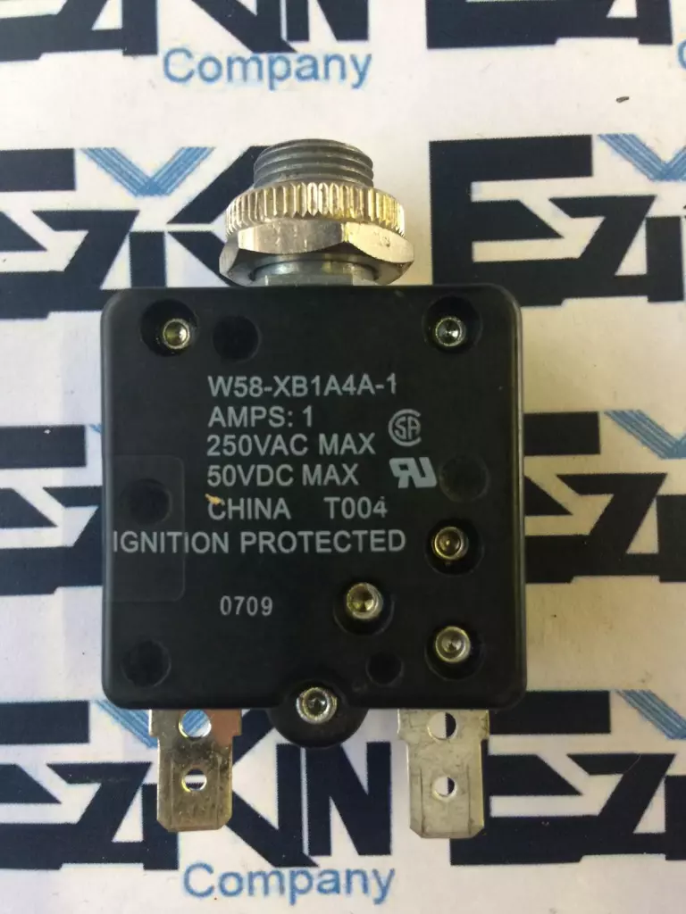 Tyco Electronics W58-XB1A4A-1 Reset Circuit Breaker, 250VAC/50VDC 1Amp 
