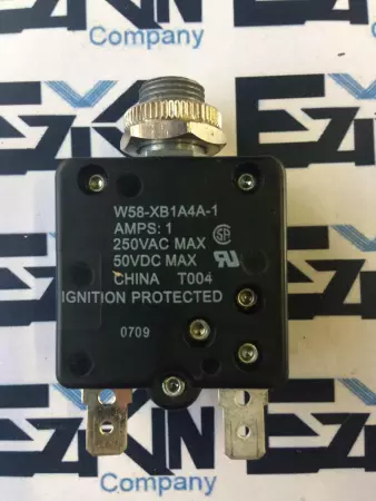 Tyco Electronics W58-XB1A4A-1 Reset Circuit Breaker, 250VAC/50VDC 1Amp 
