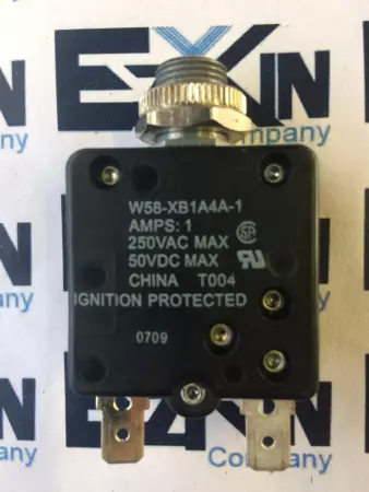 Tyco Electronics W58-XB1A4A-1 Reset Circuit Breaker, 250VAC/50VDC 1Amp 