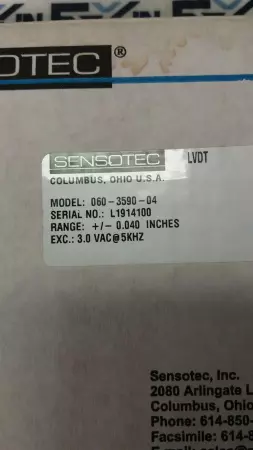 Sensotec 060-3590-04 Pressure Load Acceleration Displacement 