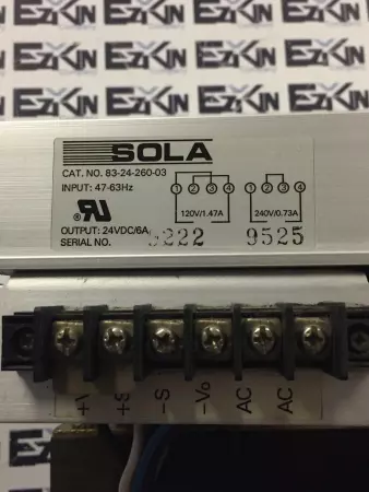 Sola 83-24-260-03 Power Supply 120/240VAC 24VDC 