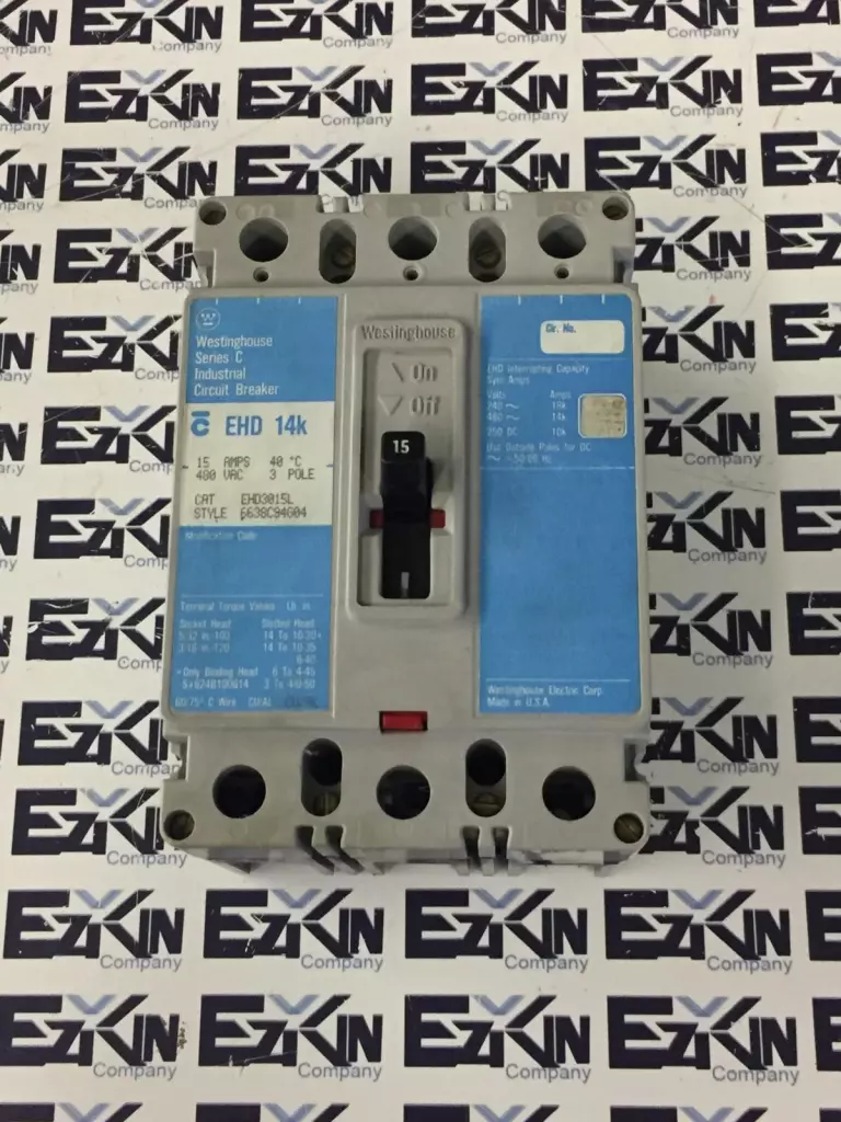 Westinghouse EHD3015L 3-Pole Circuit Breaker, 15Amp 480VAC 