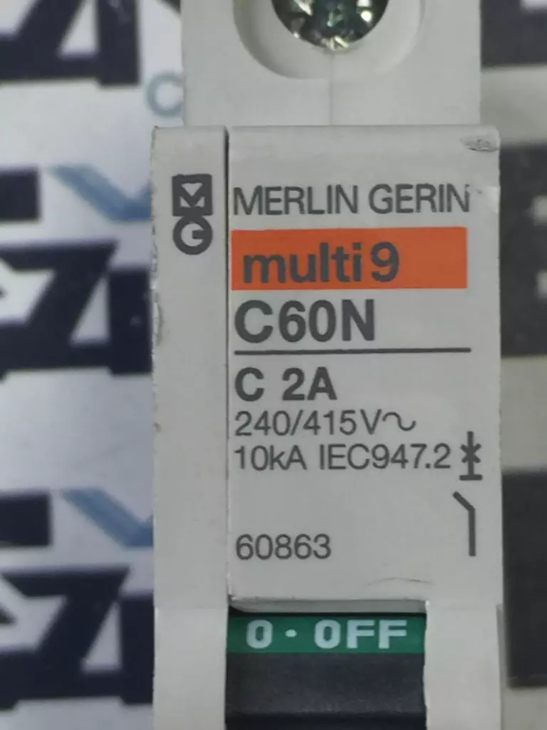 Merlin Gerin C60N C 1-Pole Circuit Breaker, 240/415V 2Amp IEC 947.2 