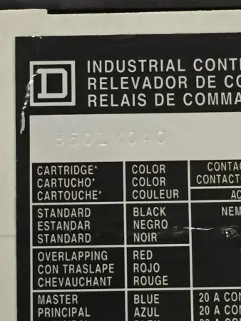 Square D 8501X040 SER.A Industrial Control Relay 20A 120V Coil 