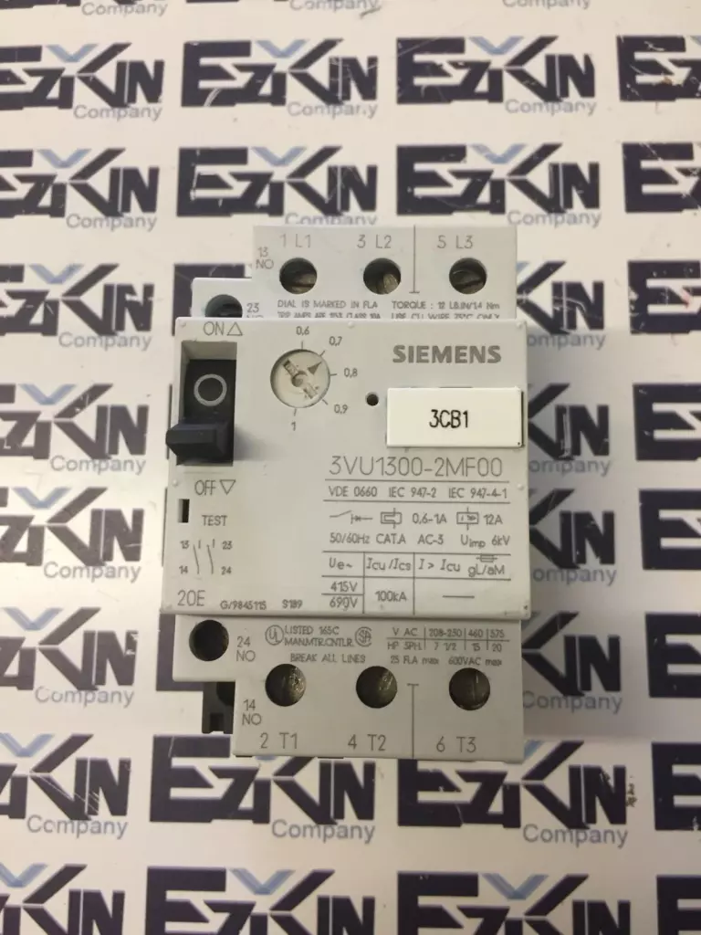 Siemens 3VU1300-2MF00 Circuit Breaker 600V 12Amp 