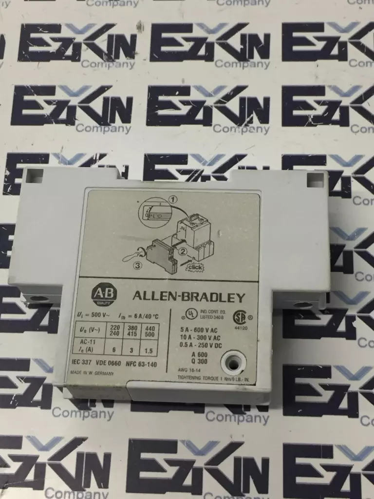 Allen-Bradley 190-A 11 SER A Auxiliary Contact Block 600VAC Max 10Amp 