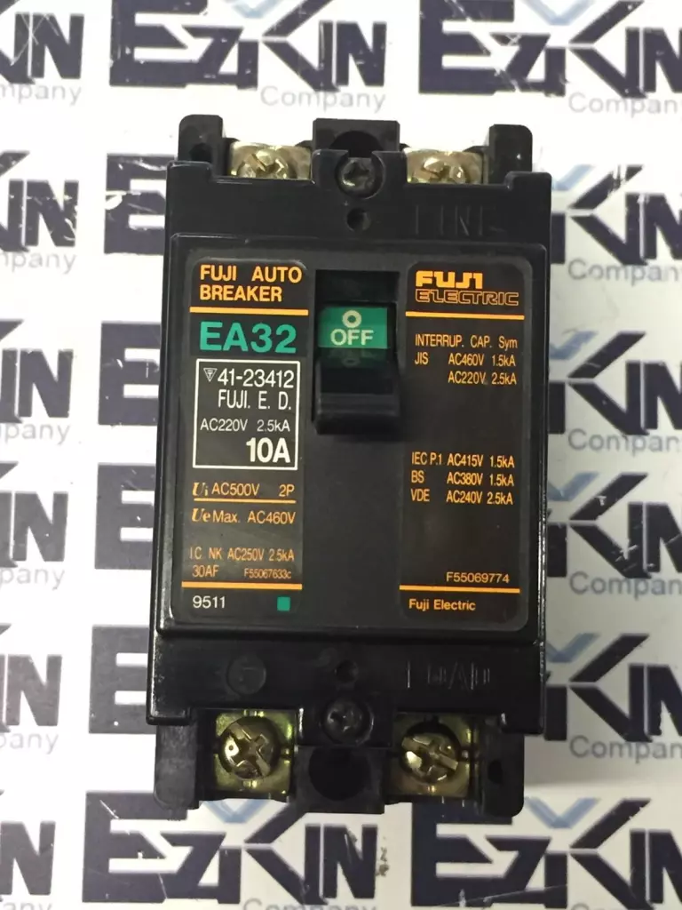 Fuji EA32-10 2-Pole Circuit Breaker, 460VAC 10A 