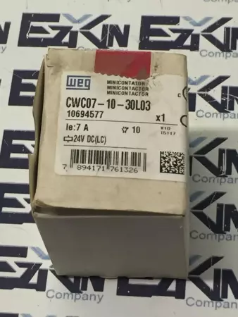 Weg CWC07-10-30L03 Mini Contactor 600VAC 24VDC 7Amp 