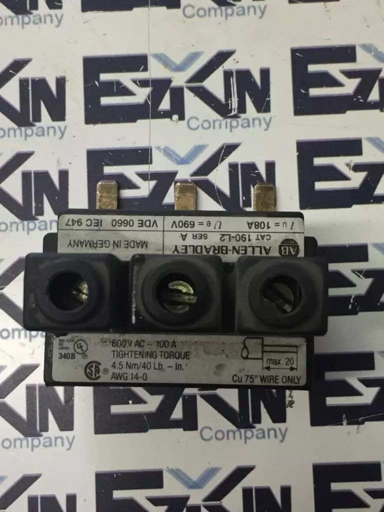 Allen-Bradley 190-L2 SER A Extension Terminal 600V 100Amp 