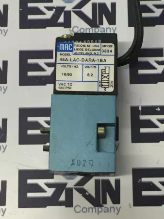 MAC 45A-LAC-DARA-1BA SOLENOID VALVE 18/60 VOLTS 5.2 WATTS 