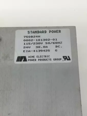 Acme Electric 750B24H Standard Power 115/230V 24V 30A 