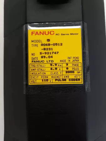 Fanuc A06B-0512-B231 AC Servo Motor, Model 5 