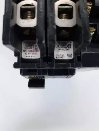 SQUARE D QOU 15A 2 Pole Circuit Breaker HACR Type 10kA 120/240 VAC