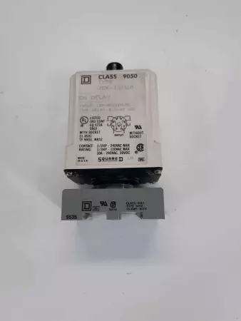 SQUARE D  CLASS 9050 TYPE JCK-1 2VZ0 TIMING RELAY 120VAC/110VDC 