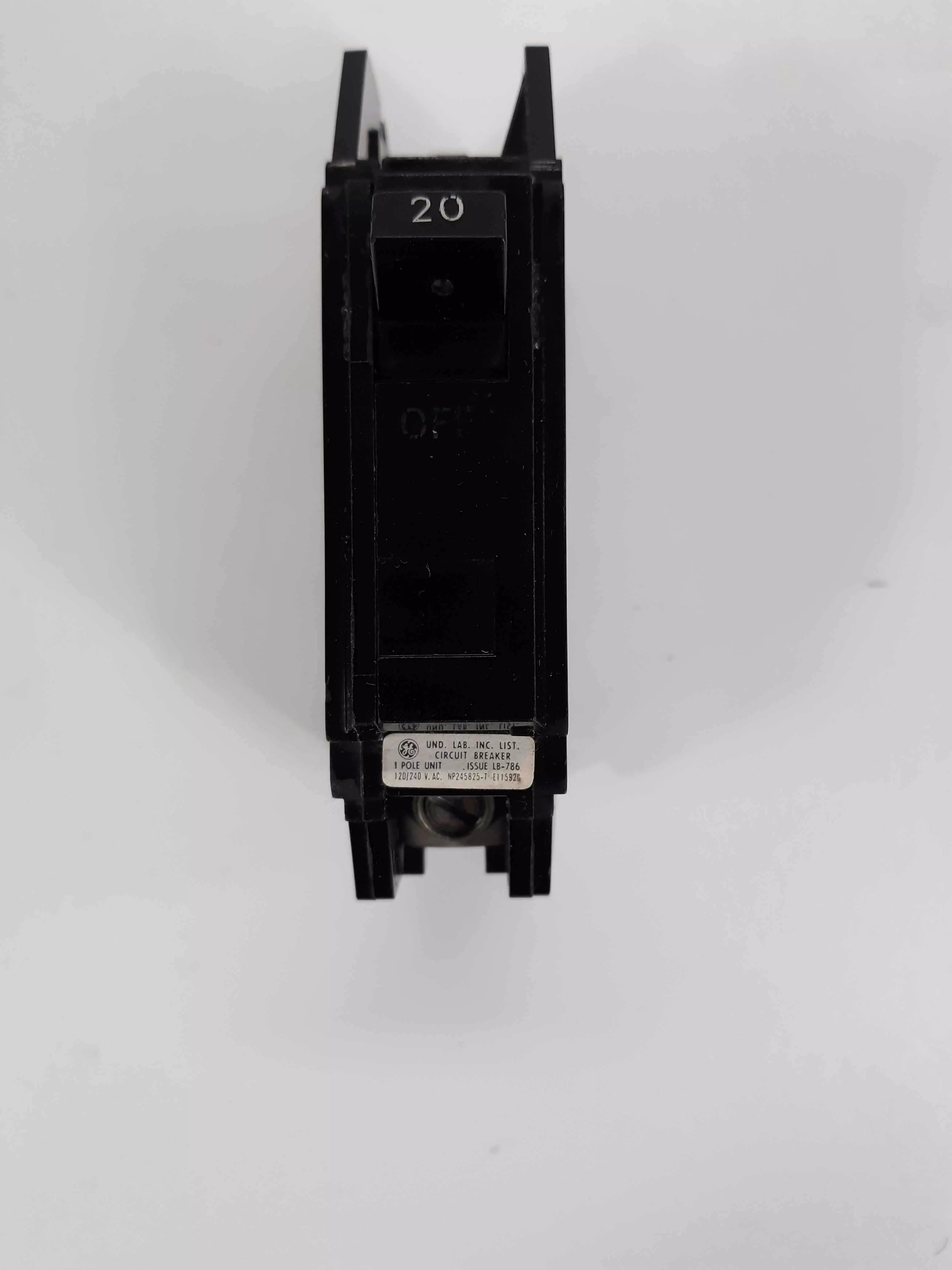 General Electric TYPE THQC 1-Pole Circuit Breaker, 120/240VAC 20Amp 