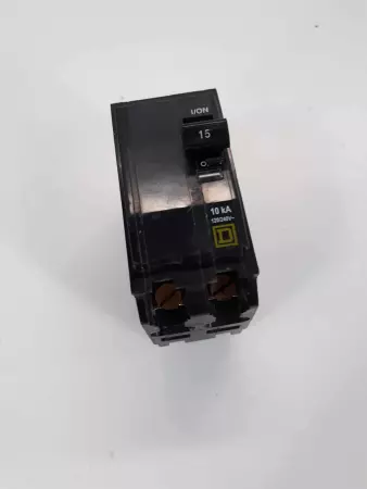 SQUARE D QO 15A 2 Pole Circuit Breaker HACR Type QO 10kA 120/240 VAC