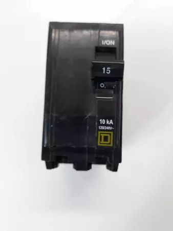 SQUARE D QO 15A 2 Pole Circuit Breaker HACR Type QO 10kA 120/240 VAC