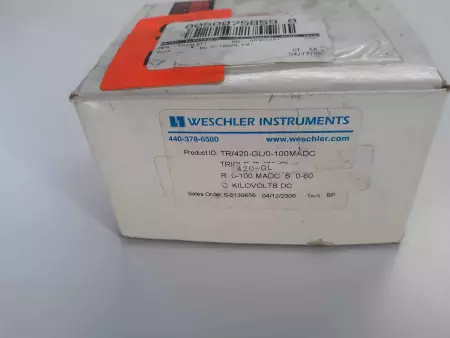 WESCHLER INSTRUMENT TR/420-GL/0-100MADC 0-60 PANEL METER 