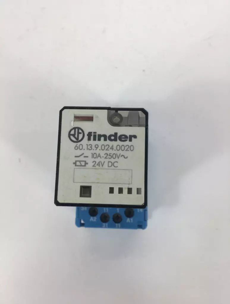 Finder 60.13.9.024.0020 Relay, 10Amp-250VAC, 24VDC Coil W/Socket Base 