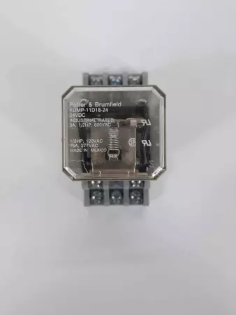 Potter & Brumfield KUMP-11D18-24 Relay 120VAC 15Amp 24DC 3Amp with Socket Base 