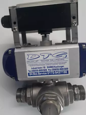 DTG Pneumatic valve Actuator w/ DN25 PN100 2000WOG valve 