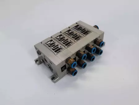 SMC 8 Position Pneumatic 12 Manifold Block w/ SMC Push Fit Connectors