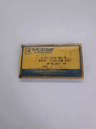 Morse Cutting Tools 12 taps list No.7501 HS M6X1 2 flute plug GHD5 EDP.No.38507 