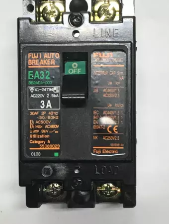 Fuji Electric Auto Breaker, EA32, 3A, 220V, 2 Pole