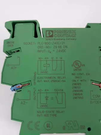 Phoenix Contact PLC-BSC-24DC/21 Terminal Block W/Relays 250V 6A 24DC Coil 