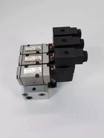 SMC VP344 3 Solenoid Valve Assembly with Manifolds 