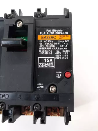 Fuji BB3AEAC-015 EA33AC Auto Breaker 15 A 3 Pole Breaker 