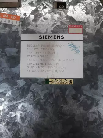 Siemens E24G5/15WRGD Simatics S5 PS 7A/15A Power Supply 
