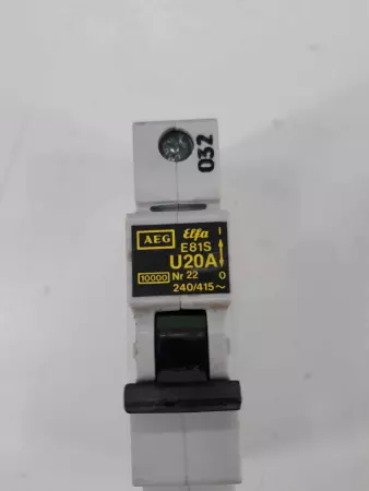 AEG Elfa E81S U20A 1 Pole Circuit Breaker 20Amp