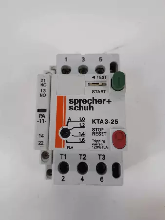 Sprecher + Schuh  KTA 3-25 Motor Protector w/ KT3-25-PA-11 Aux