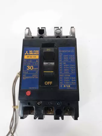 Mitsubishi NF30-SS Circuit Breaker 30A 3Pole w/Aux Switch