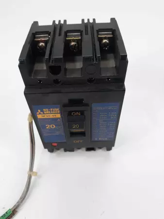 Mitsubishi NF30-SS Circuit Breaker 20A 3Pole w/Aux Switch