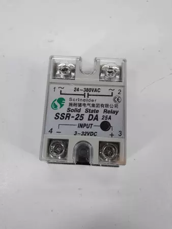 Scrinalder  SSR-25DA 25A Solid State Relay DC-AC 3-32VDC 24-380VAC