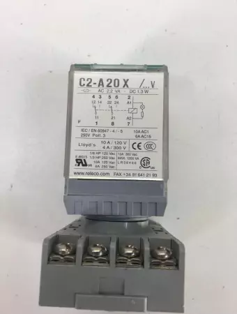 Releco C2-A 20 X Relay with Socket Base 300VAC 10Amp, 24VDC Coil 