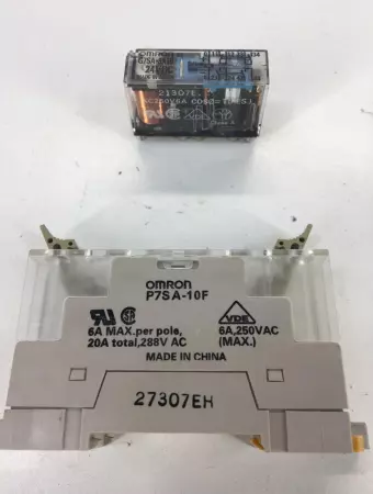 Omron G7SA3A1B Relay 250V 6A, 24VDC Coil W/P7SA-10F Socket 