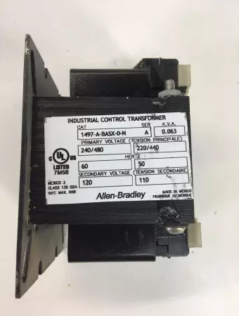 Allen Bradley 1497-A-BASX-0-N ser.A  Transformers pri 240/480v sec 120v