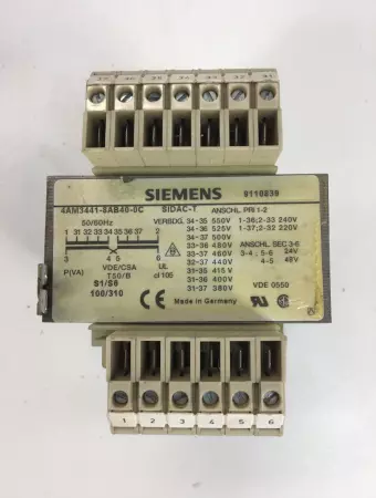 Siemens 4AM3441-8AB40-0C Transformer 