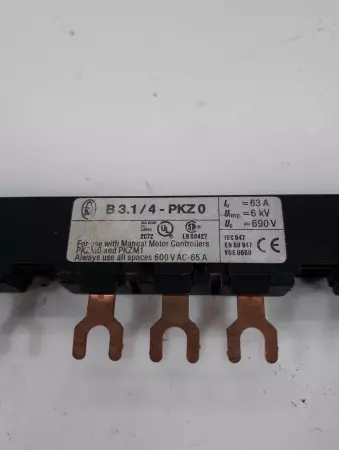 Klockner-Moeller B 3.1/4-PKZ0 Bus Bar 600VAC 65Amp 