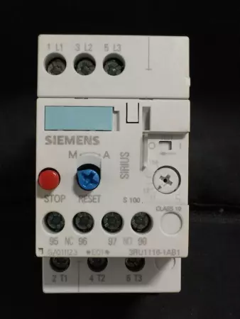  SIEMENS 3RU1116-1AB1 OVERLOAD RELAY 1.1-1.6 AMP, SIZE S00 TESTED 