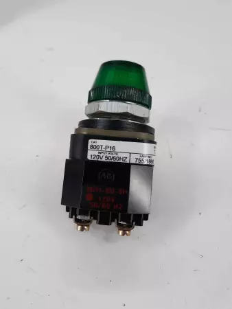 Allen Bradley 800T-P16 ser.T Green Pilot Light 120V 