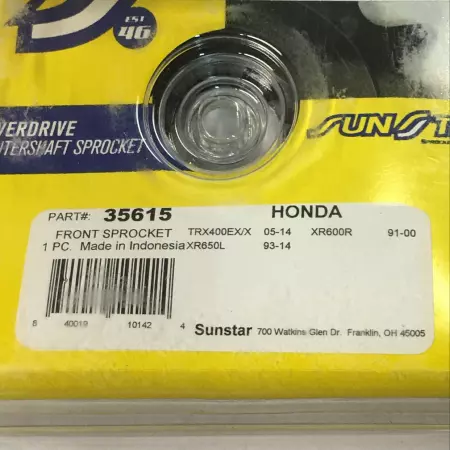 Sunstar 35615 Powerdrive Countershaft Front Sprocket Honda 