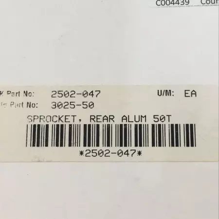 PBI 3025-50 Plate Aluminum Rear 50T Sprocket 