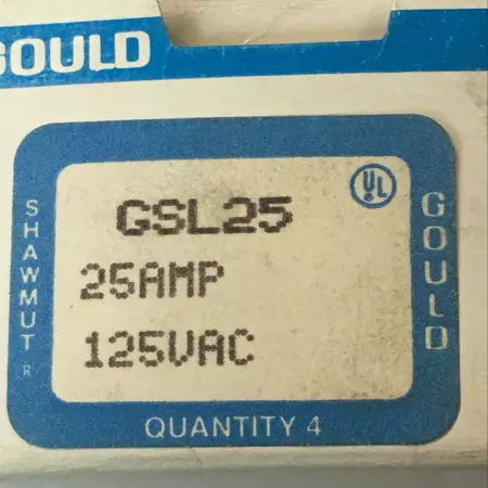 Gould Shawmut GSL 25A Type S Plug Screw Fuses 25A 125VAC Lot of 4