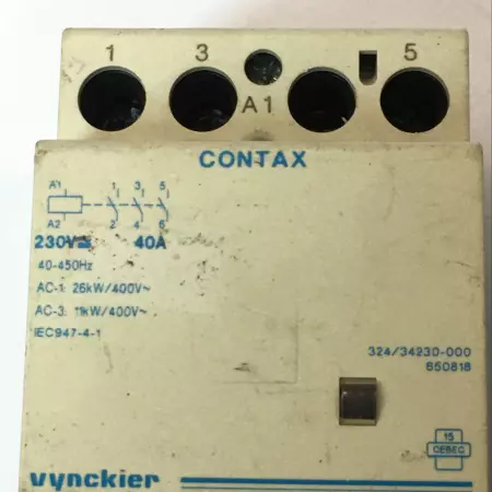 Vynckier 324/34230-000 Contax Contactor 230V 40A 