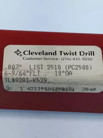 Cleveland Twist Drill 6-9/64"FLT Drill Bit 